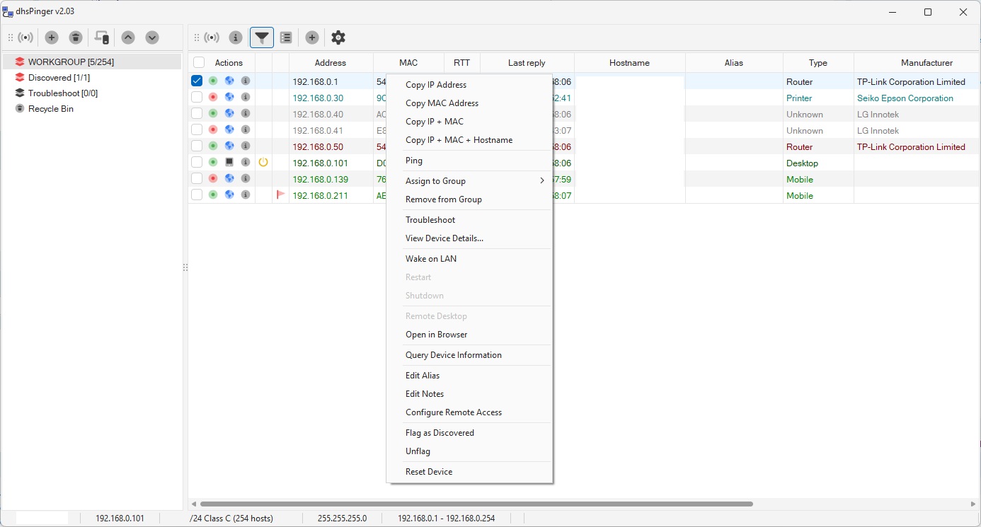 Ações e Gerenciamento Remoto